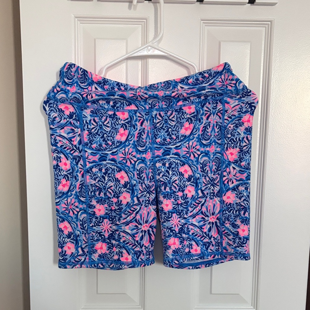 Lilly Pulitzer Luxletic Pink and Blue bike shorts